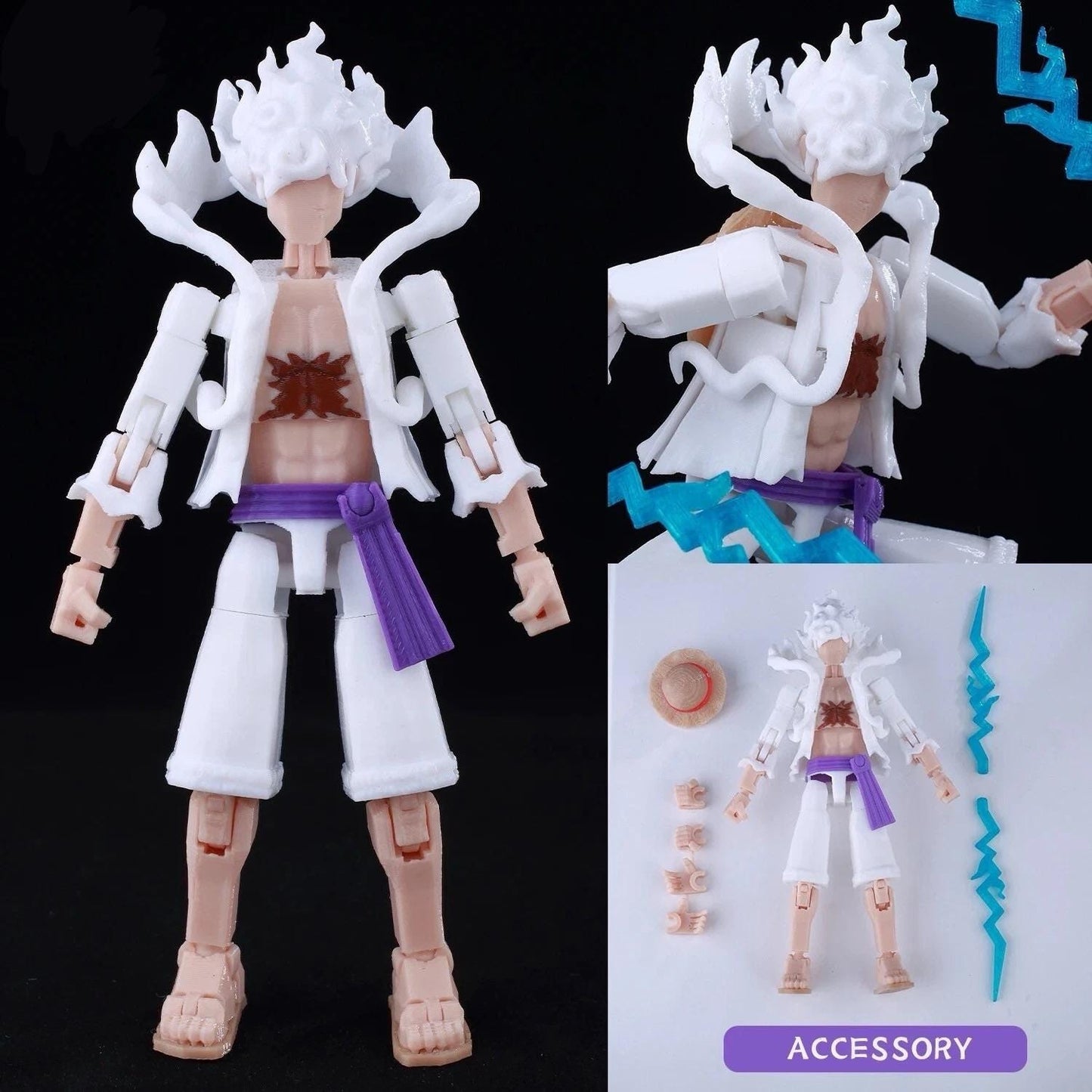 One piece action figures - Luffy Zoro Ace Gear 5 3d printed